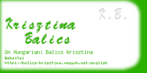 krisztina balics business card